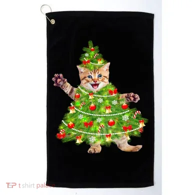 Christmas Tree Kitten Golf Towel