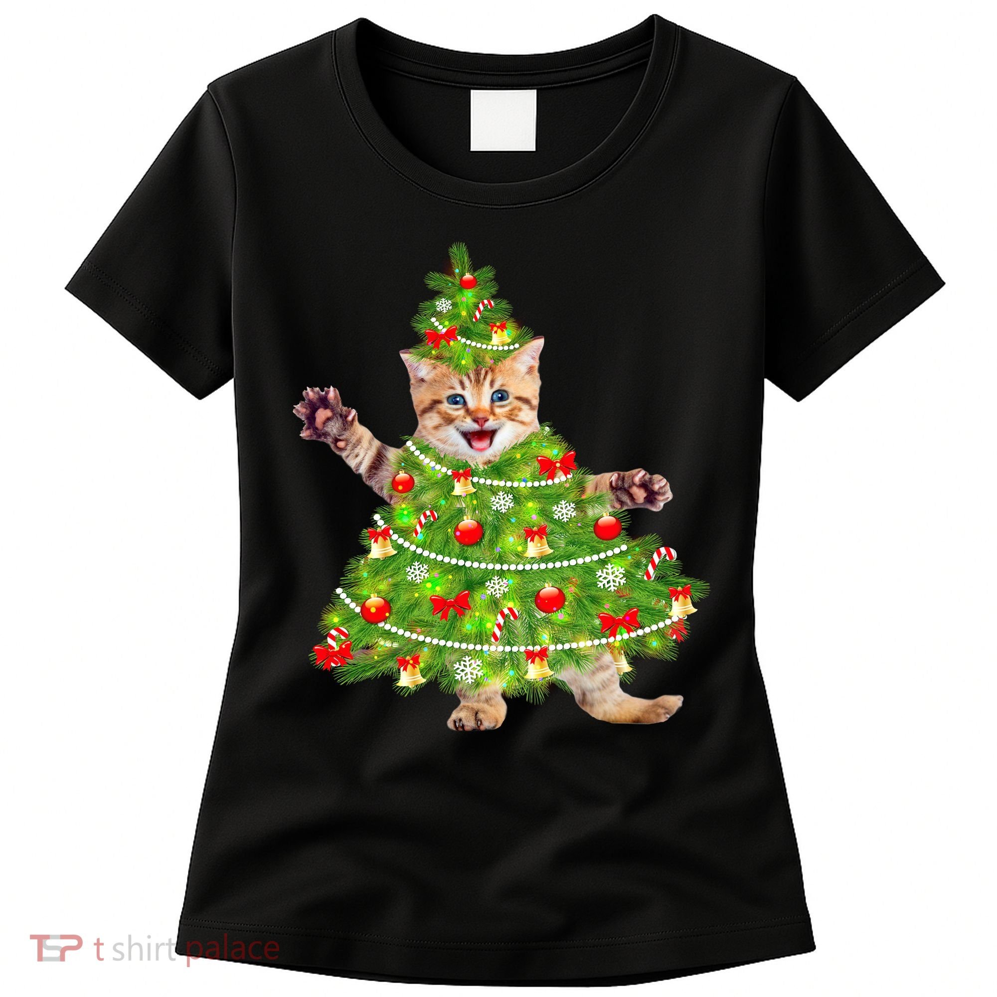 Christmas Tree Kitten Women's T-Shirt