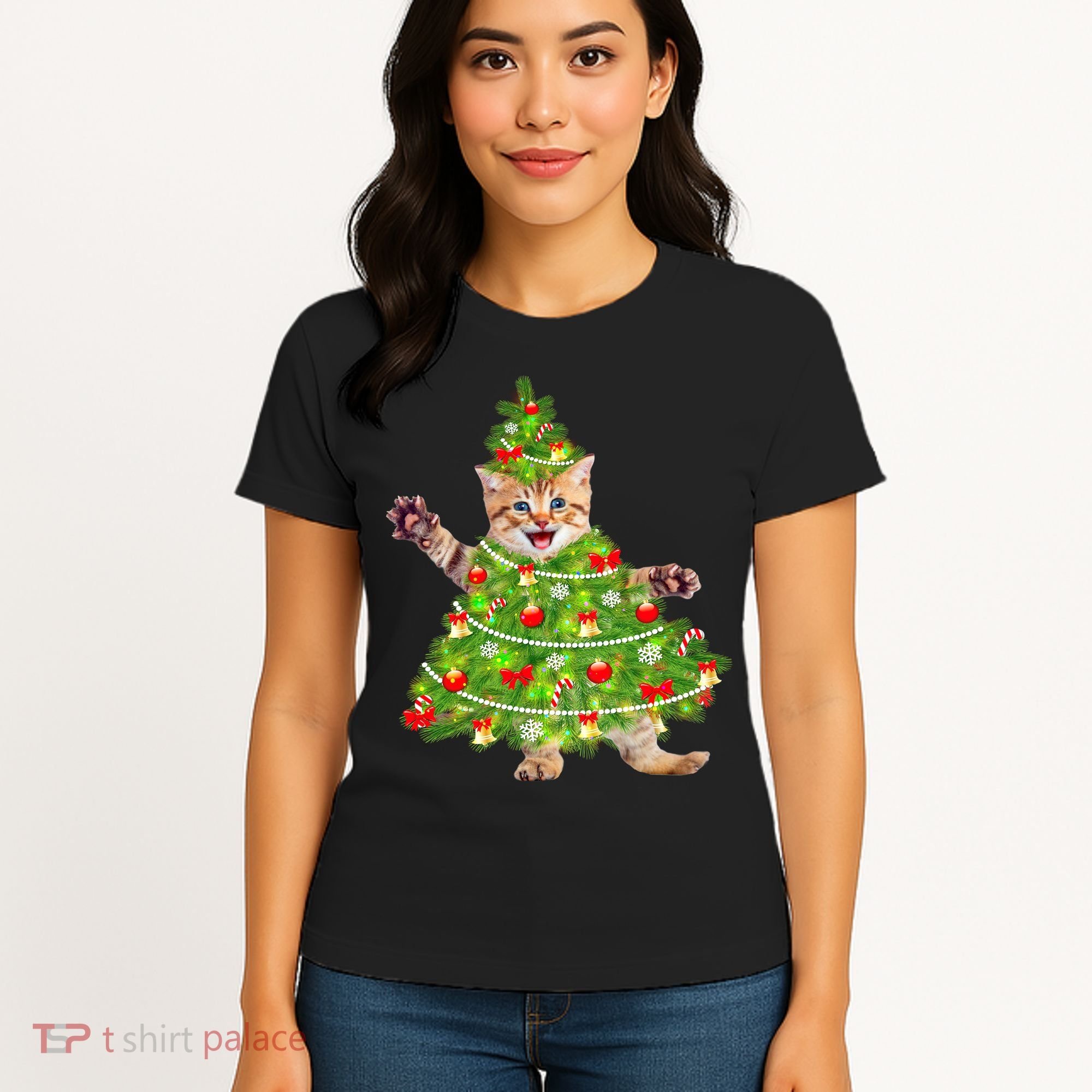 Christmas Tree Kitten Women's T-Shirt