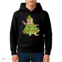 Christmas Tree Kitten Kids Hoodie thumb 4