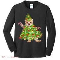 Christmas Tree Kitten Kids Long Sleeve Shirt thumb 0