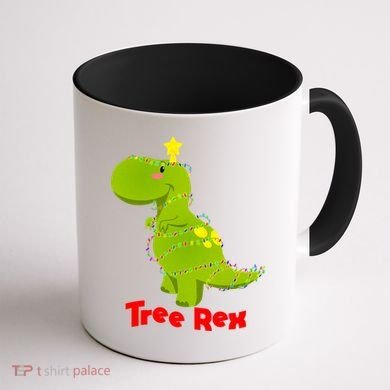 Christmas Tree Rex Coffee Mug back