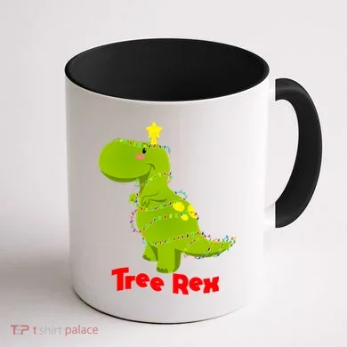 Christmas Tree Rex Coffee Mug back
