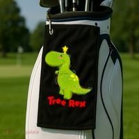 Christmas Tree Rex Golf Towel thumb 2