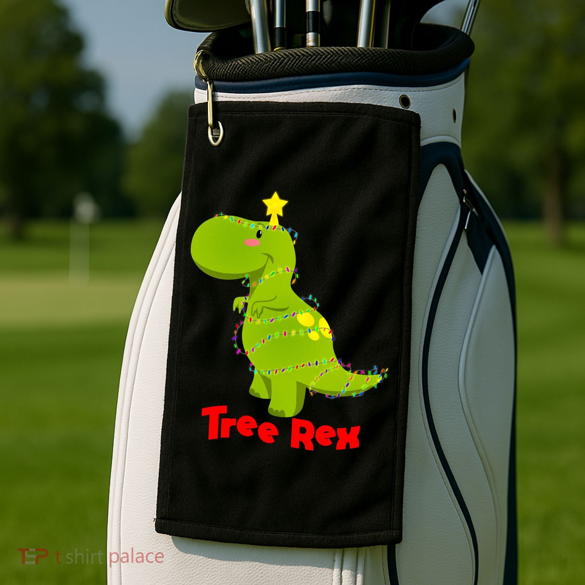 Christmas Tree Rex Golf Towel