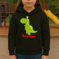 Christmas Tree Rex Kids Hoodie thumb 3