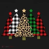Christmas Trees Buffalo Plaid & Leopard Design Doggie Tank thumb 4