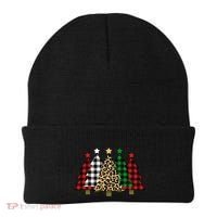 Christmas Trees Buffalo Plaid & Leopard Design Beanie thumb 0