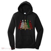 Christmas Trees Buffalo Plaid & Leopard Design Women's Hoodie thumb 0