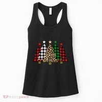 Christmas Trees Buffalo Plaid & Leopard Design Women's Tank Top thumb 0