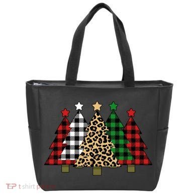 Christmas Trees Buffalo Plaid & Leopard Design Bag