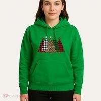 Christmas Trees Buffalo Plaid & Leopard Design Hoodie thumb 5
