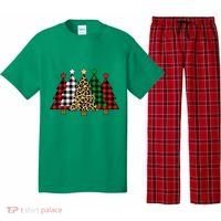 Christmas Trees Buffalo Plaid & Leopard Design Pajama Set thumb 0