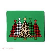 Christmas Trees Buffalo Plaid & Leopard Design Mousepad thumb 0