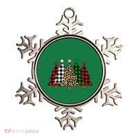 Christmas Trees Buffalo Plaid & Leopard Design Ornament thumb 0
