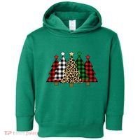 Christmas Trees Buffalo Plaid & Leopard Design Toddler Hoodie thumb 0