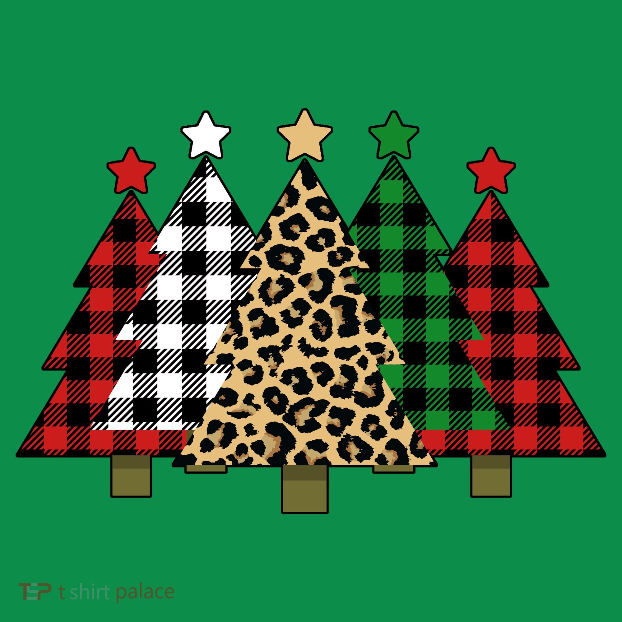 Christmas Trees Buffalo Plaid & Leopard Design Toddler Hoodie