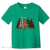 Christmas Trees Buffalo Plaid & Leopard Design Toddler T-Shirt thumb 0