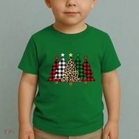 Christmas Trees Buffalo Plaid & Leopard Design Toddler T-Shirt thumb 2