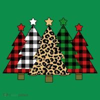 Christmas Trees Buffalo Plaid & Leopard Design Women's T-Shirt thumb 6