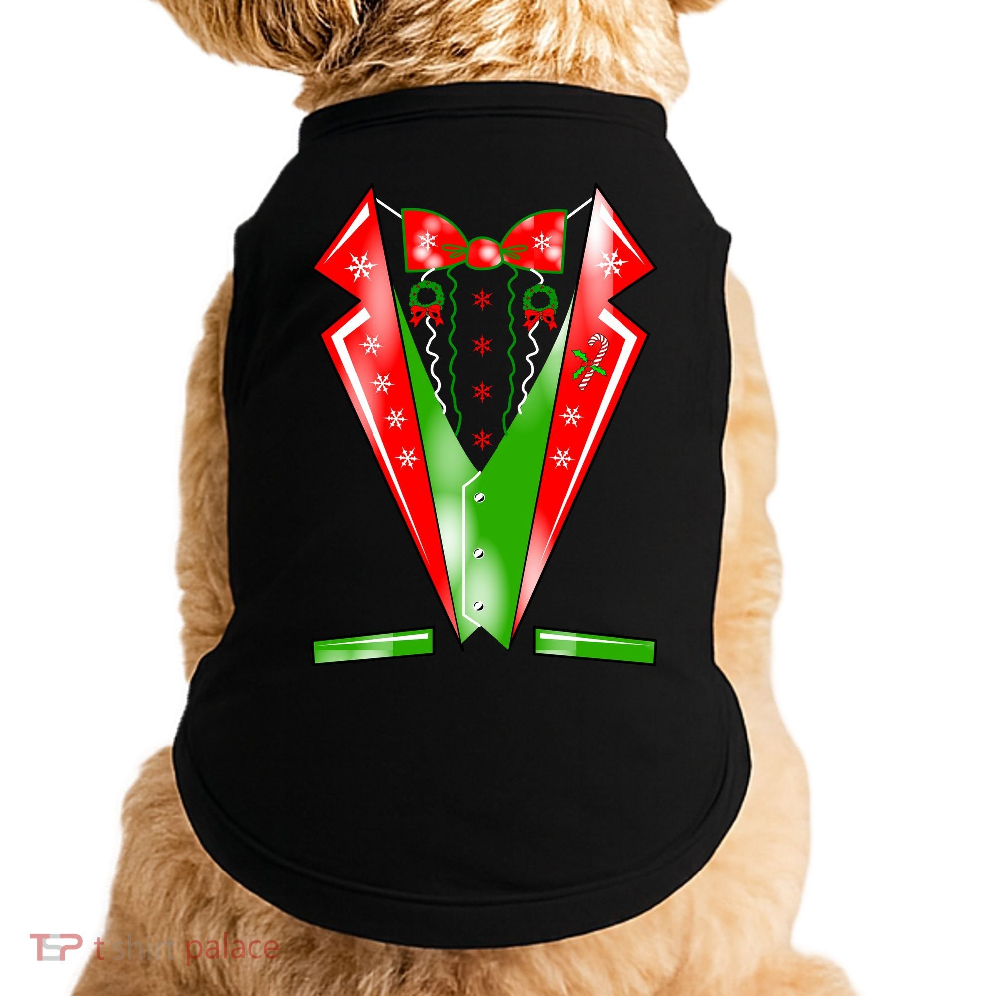 Christmas Tux Tuxedo Doggie Tank