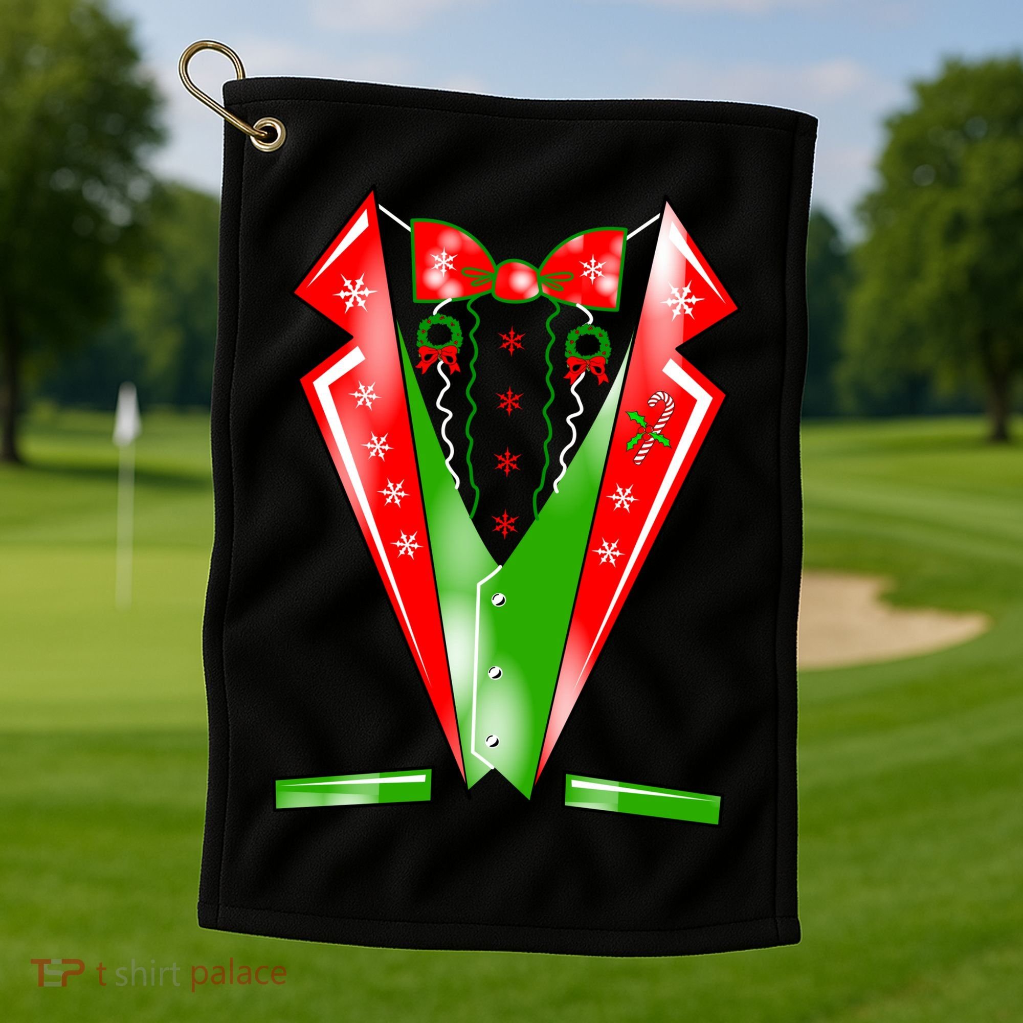Christmas Tux Tuxedo Golf Towel