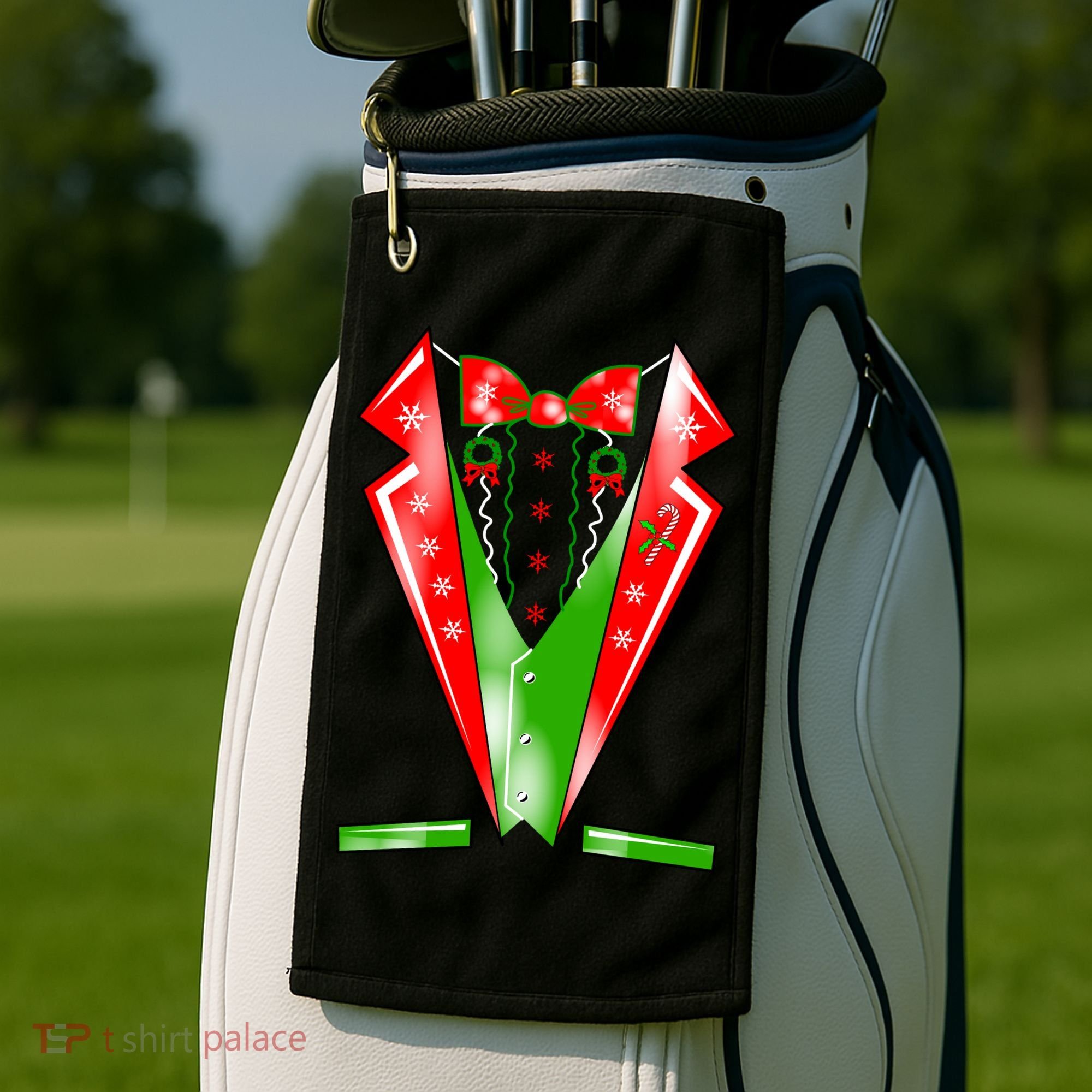 Christmas Tux Tuxedo Golf Towel