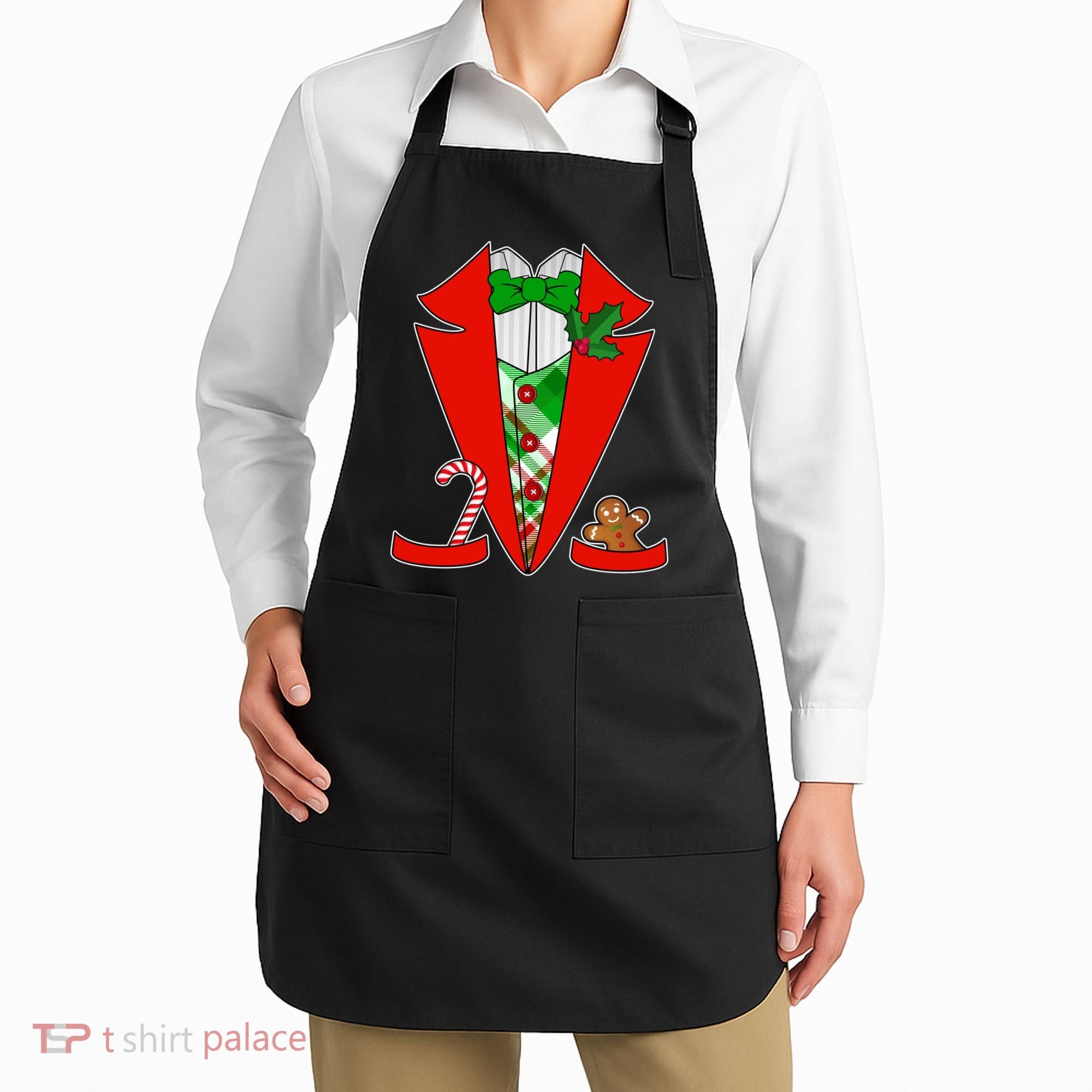 Christmas Tuxedo Costume Top Apron