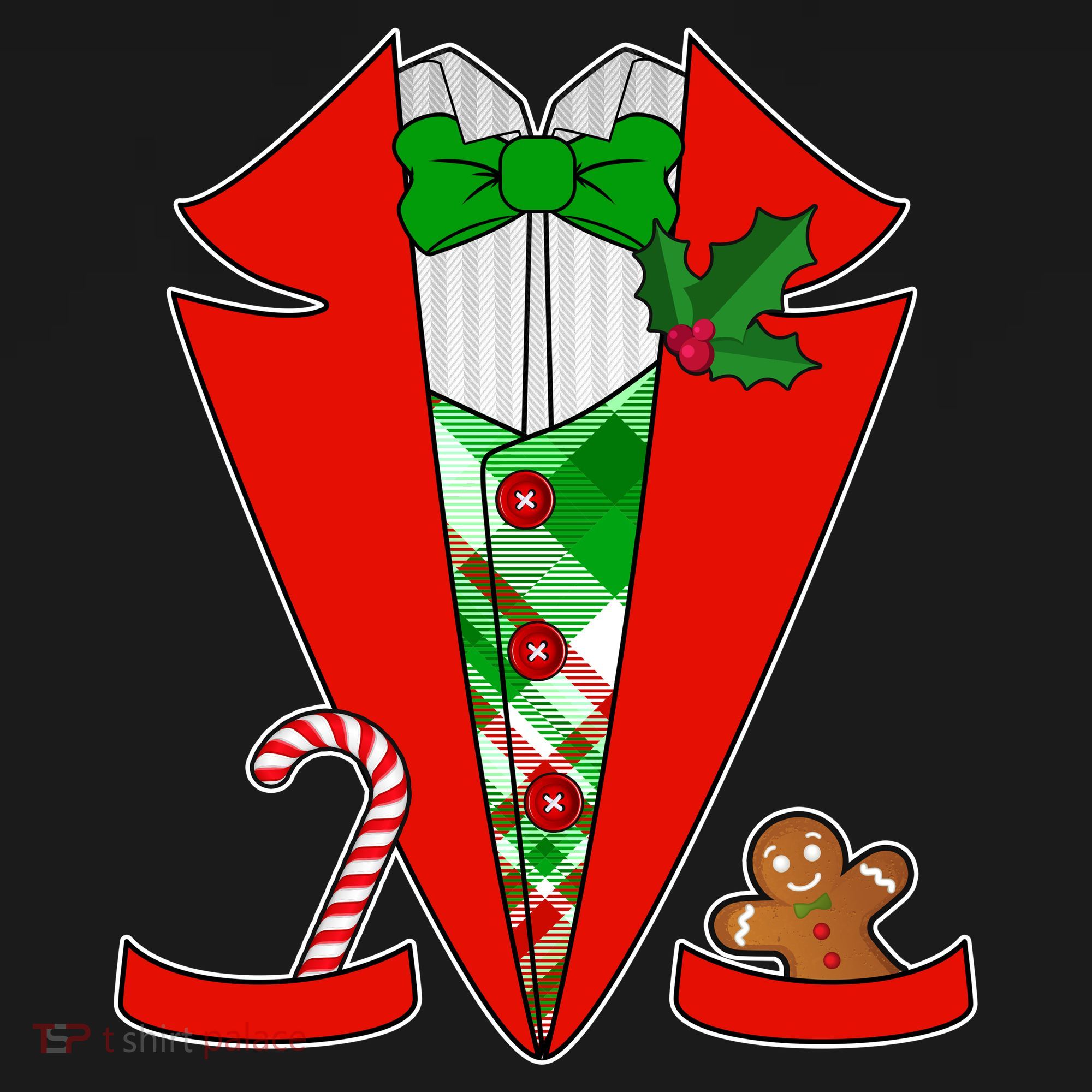 Christmas Tuxedo Costume Top Bucket Hat