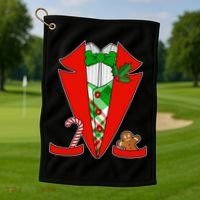 Christmas Tuxedo Costume Top Golf Towel thumb 1