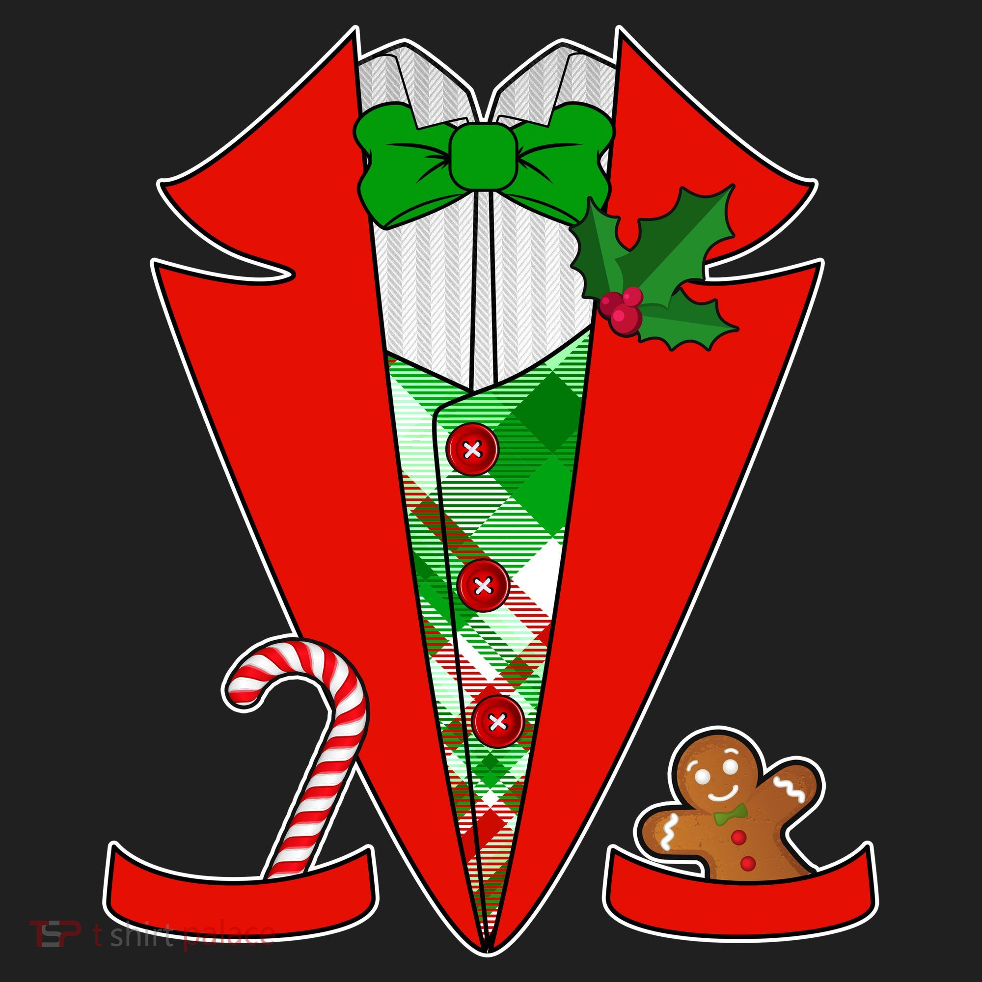Christmas Tuxedo Costume Top Golf Towel