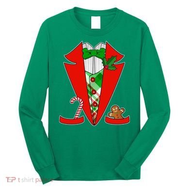 Christmas Tuxedo Costume Top Long Sleeve Shirt