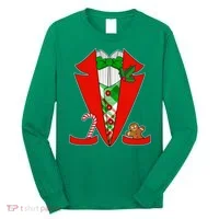 Christmas Tuxedo Costume Top Long Sleeve Shirt thumb 0