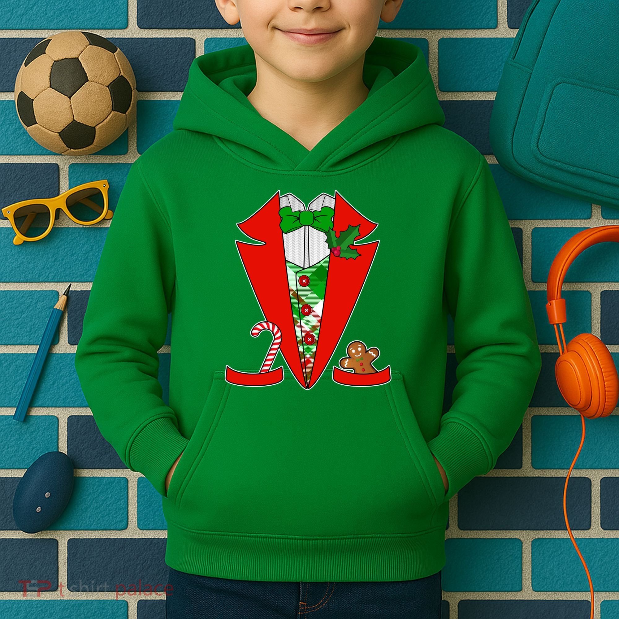 Christmas Tuxedo Costume Top Kids Hoodie