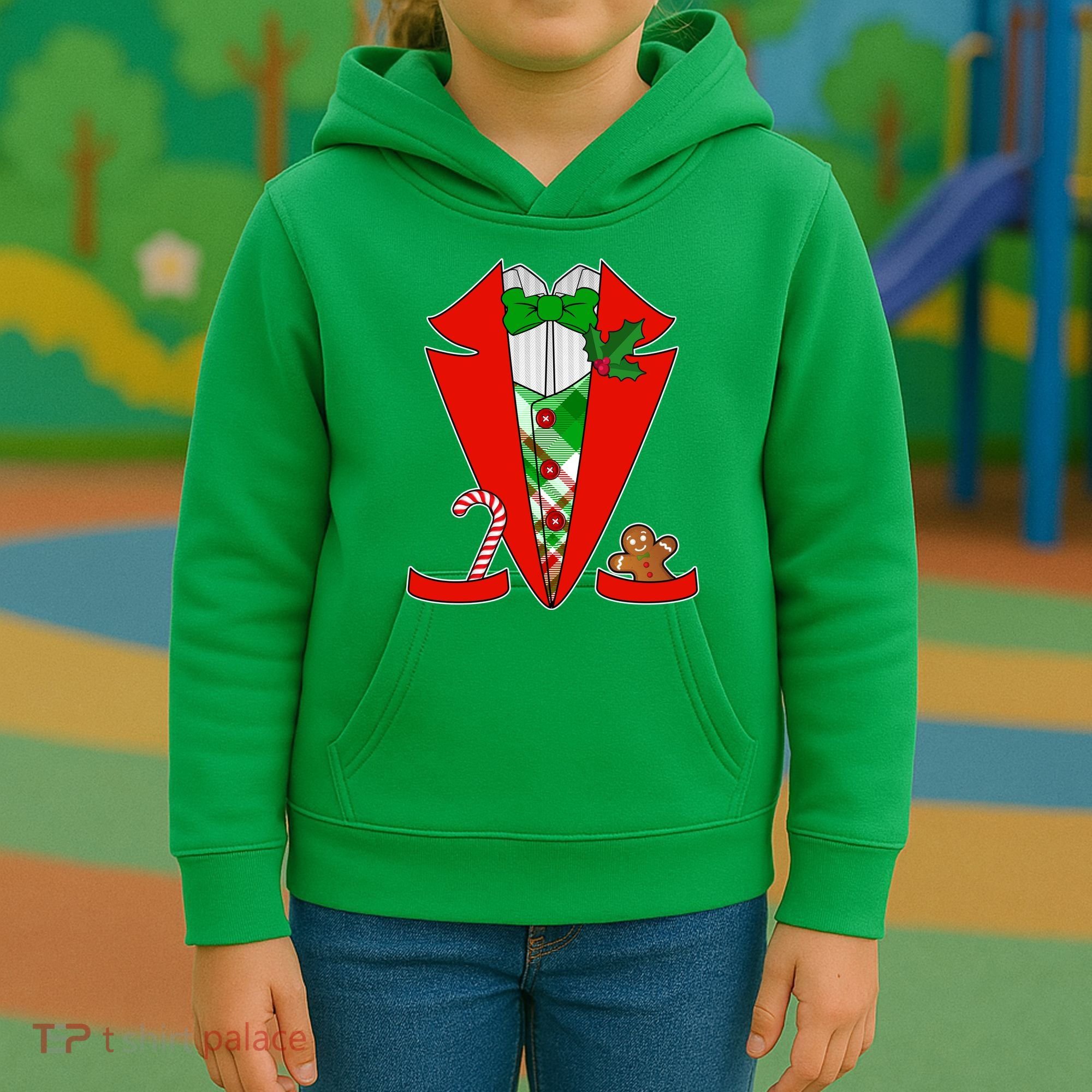 Christmas Tuxedo Costume Top Kids Hoodie