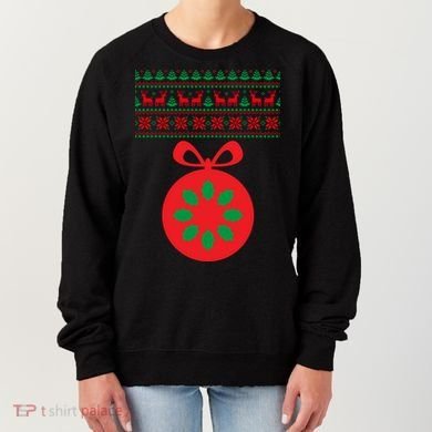 Christmas Ugly Sweater Pregnancy Ornament  Women's Sweatshirt