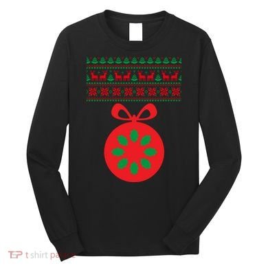 Christmas Ugly Sweater Pregnancy Ornament  Long Sleeve Shirt