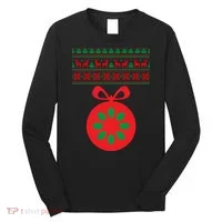 Christmas Ugly Sweater Pregnancy Ornament  Long Sleeve Shirt thumb 0