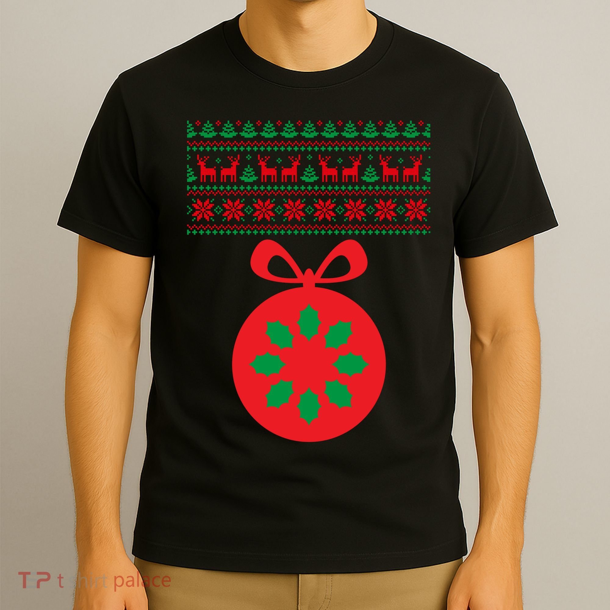 Christmas Ugly Sweater Pregnancy Ornament  T-Shirt