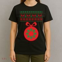 Christmas Ugly Sweater Pregnancy Ornament  T-Shirt thumb 4