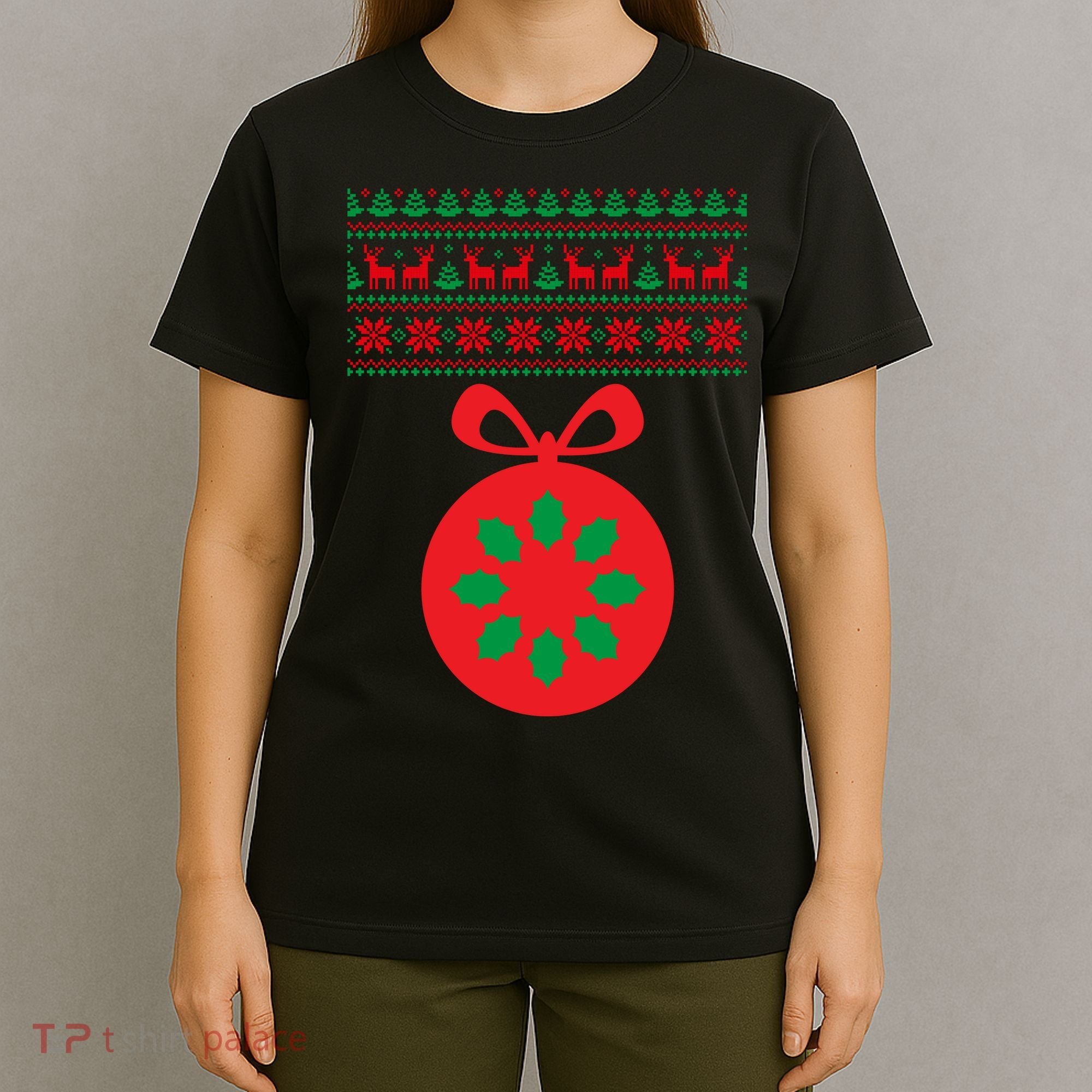 Christmas Ugly Sweater Pregnancy Ornament  T-Shirt