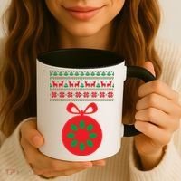 Christmas Ugly Sweater Pregnancy Ornament  Coffee Mug thumb 3