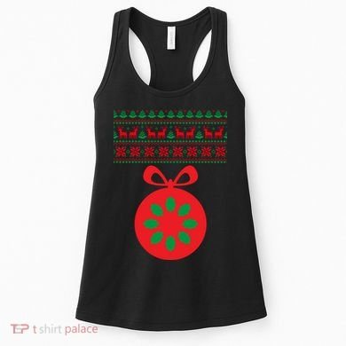 Christmas Ugly Sweater Pregnancy Ornament  Women's Tank Top