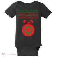 Christmas Ugly Sweater Pregnancy Ornament  Baby Bodysuit thumb 0