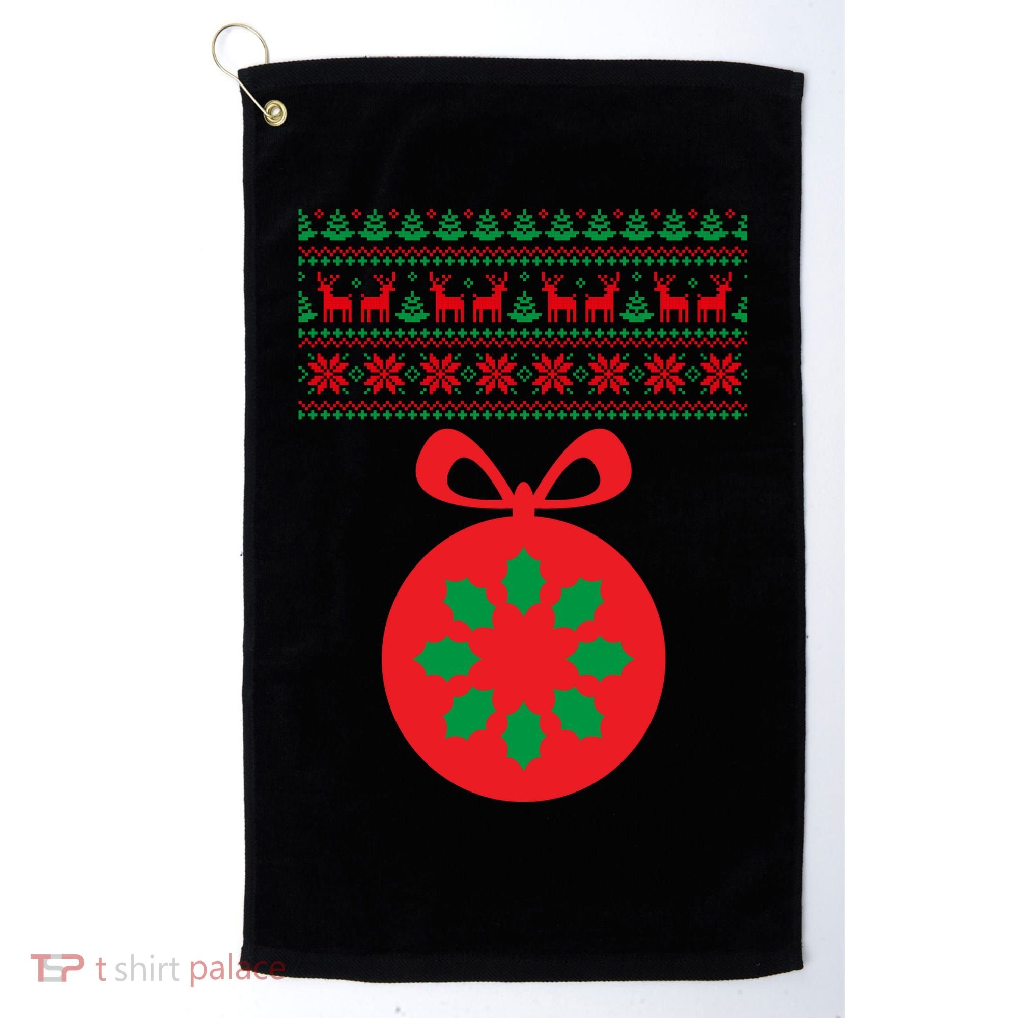 Christmas Ugly Sweater Pregnancy Ornament  Golf Towel
