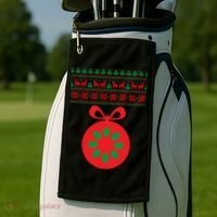 Christmas Ugly Sweater Pregnancy Ornament  Golf Towel thumb 2