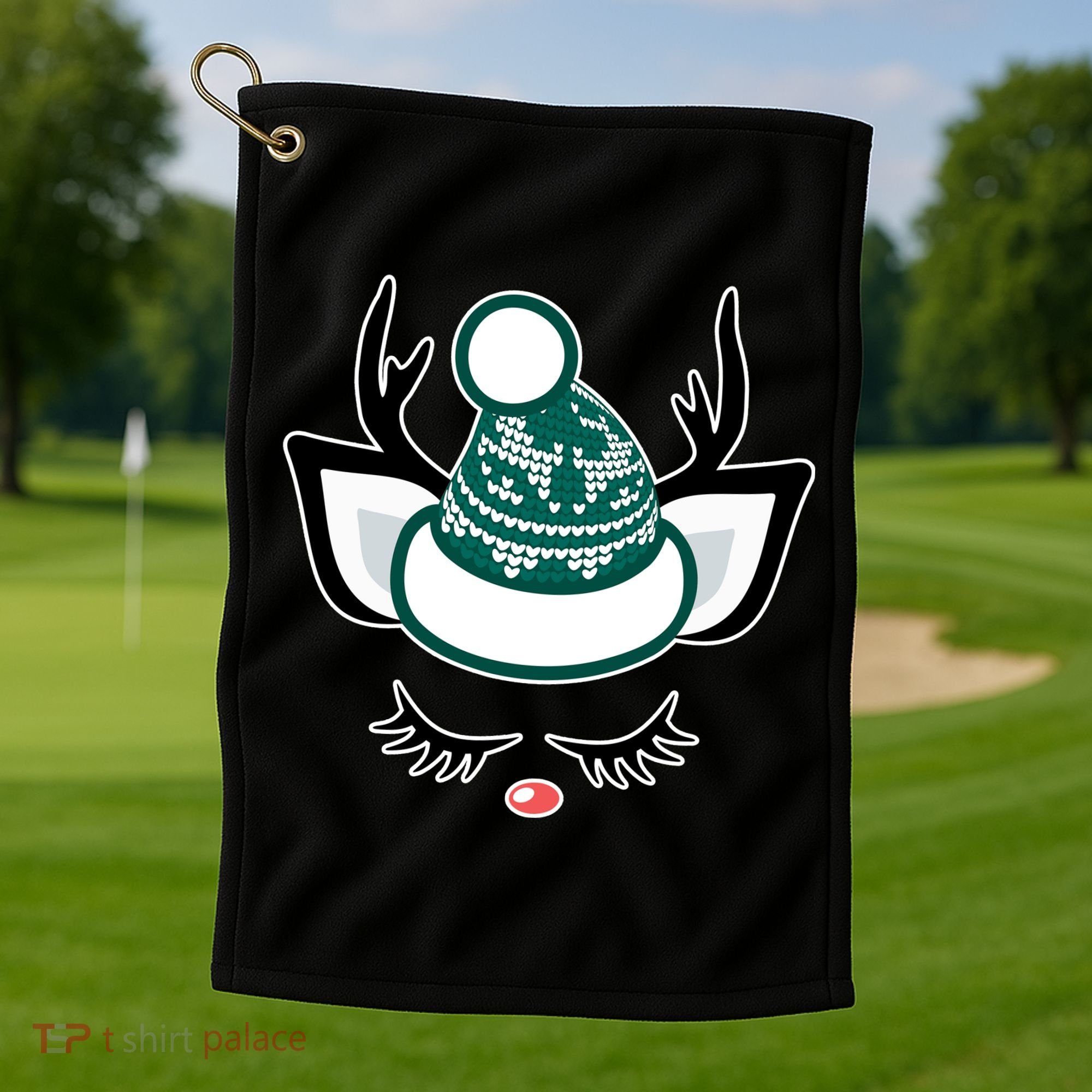 Christmas Unicorn Reindeer Golf Towel