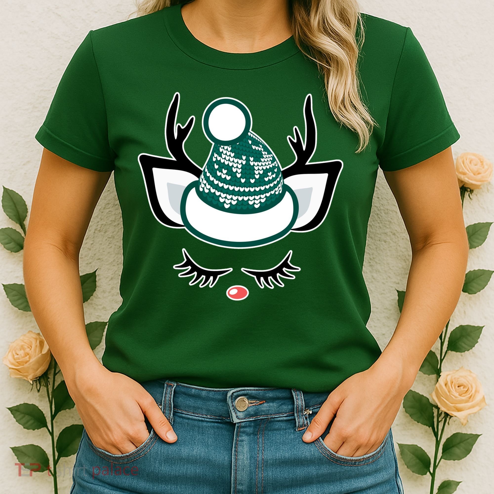 Christmas Unicorn Reindeer Women's T-Shirt
