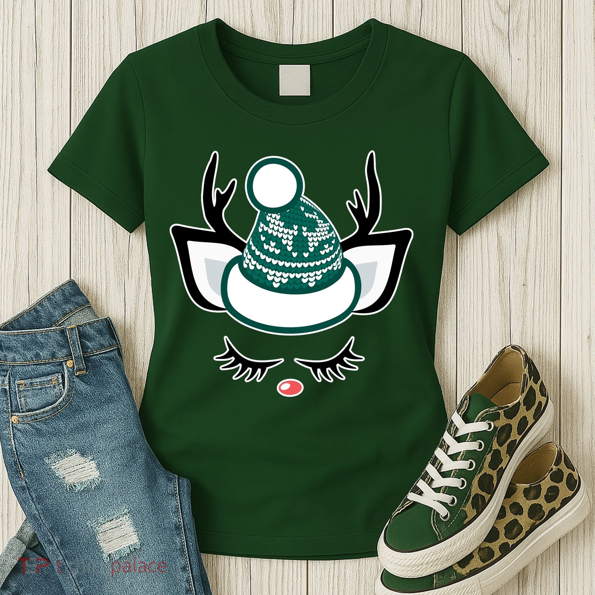 Christmas Unicorn Reindeer Women's T-Shirt