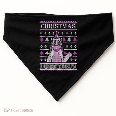 Christmas Unicorn Ugly Sweater USA-Made Doggie Bandana